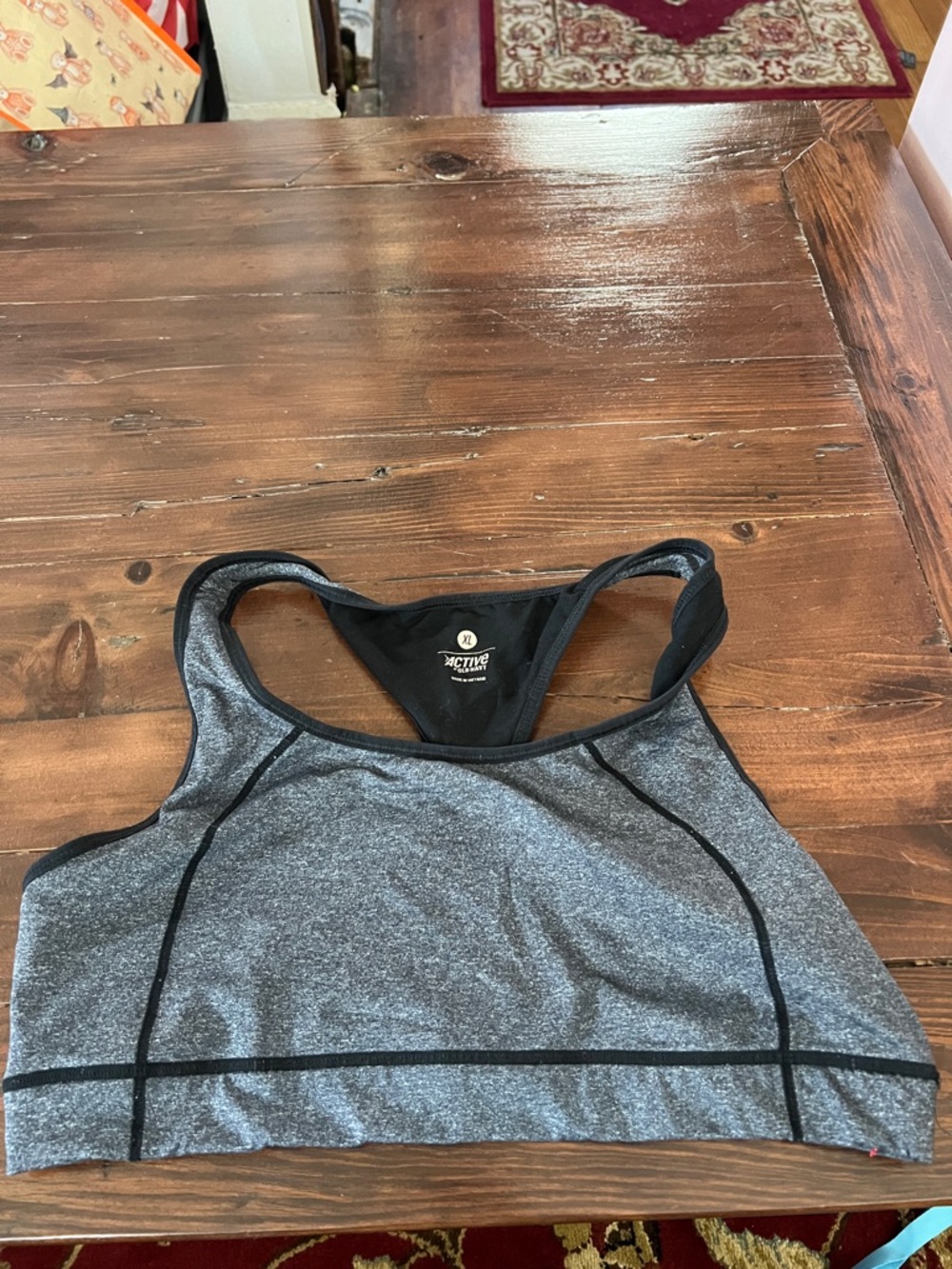 Old Navy Gray and Black Racerback Sports Bra